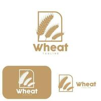 Rice Logo, Farm Wheat Logo Design, Vector Wheat Rice Icon Template Illustration