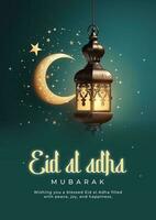 Eid al Adha Mubarak Poster. Illustration AI Generative photo