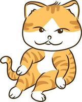 Cute cartoon cat isolated on a white background. Vector illustration.