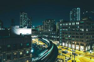 tren nocturno de chicago rush foto