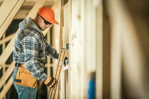 Wooden House Skeleton Frame Structure Building by Contractor photo