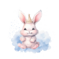 mignonne Princesse lapin. illustration ai génératif png