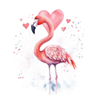 aguarela Rosa flamingo. ilustração ai generativo png