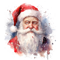 fofa aguarela santa noel. ilustração ai generativo png