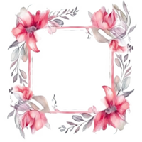 Watercolor floral wreath. Illustration png