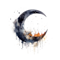 aquarelle lune. illustration ai génératif png