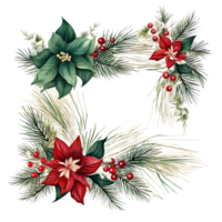 Watercolor Christmas wreath. Illustration png