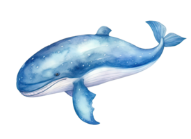 waterverf blauw walvis illustratie ai generatief png