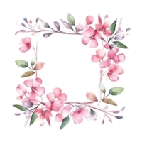 acuarela floral guirnalda. ilustración ai generativo png