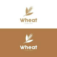 Rice Logo, Farm Wheat Logo Design, Vector Wheat Rice Icon Template Illustration