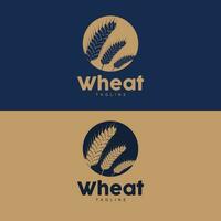 Rice Logo, Farm Wheat Logo Design, Vector Wheat Rice Icon Template Illustration