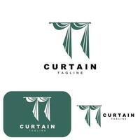 Home And Exhibition Curtain Logo Design, Building Decoration Vector Illustration