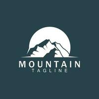 Mountain Logo, Simple Silhouette Design, Nature Landscape Vector Icon, Illustration Template