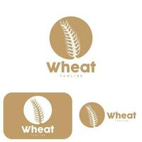 Rice Logo, Farm Wheat Logo Design, Vector Wheat Rice Icon Template Illustration