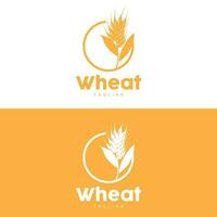 Rice Logo, Farm Wheat Logo Design, Vector Wheat Rice Icon Template Illustration