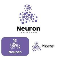 Neuron Logo Design Vector nerve cell illustration Molecular DNA health brand