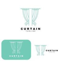 Home And Exhibition Curtain Logo Design, Building Decoration Vector Illustration