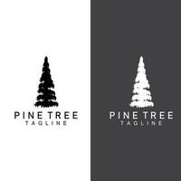 Pine Tree Logo, Green Plant Vector, Tree Silhouette Design, Icon, Illustration, Template vector