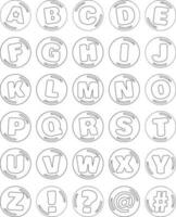 Flat design vecor cute template alphabet stickers set vector