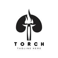 Torch Logo, Fire Design, Letter Logo, Product Brand Icon vector