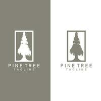 Pine Tree Logo, Green Plant Vector, Tree Silhouette Design, Icon, Illustration, Template vector