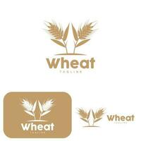 Rice Logo, Farm Wheat Logo Design, Vector Wheat Rice Icon Template Illustration