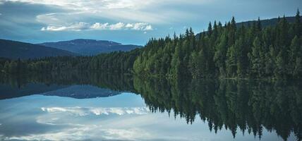 Panoramic Scenic Nordland County Lake in the Norway photo