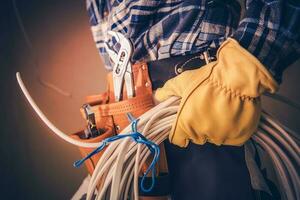 Electrician with Electric Cable photo