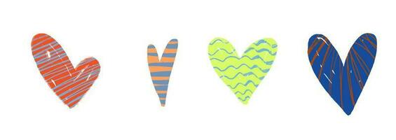 hand-drawn colored childish  simple flat art with heart in scand vector