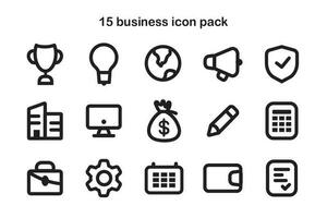 Business vector icons set with bold line