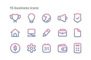 business icon vector illustrate with gradient colour out lines .