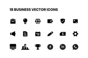 A set of modern, rounded social media icons and business icons in black can be used to add a touch of sophistication to your corporate design. vector