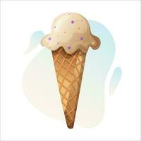 ice cream illustration sprinkled. cartoon style vector