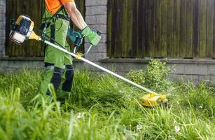 Trimming Grass with String photo