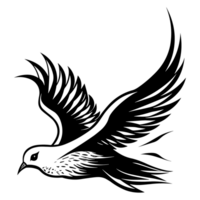 Beautiful Dove Silhouette - png