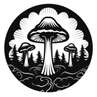 magnifique champignon silhouette - génératif ai png