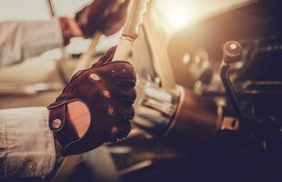 Hands on Classic Car Steering Wheel photo