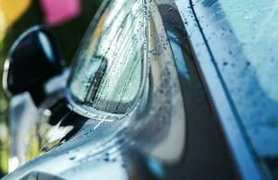 Wet Car Body Right After Pressure Washing photo