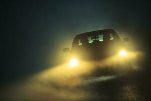 Car Driving in the Fog photo