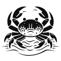 mer Crabe silhouette - génératif ai png