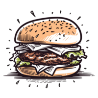 het beste kaas hamburger silhouet - generatief ai png