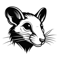 rat silhouette - génératif ai png