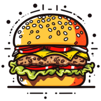 het beste kaas hamburger silhouet - generatief ai png