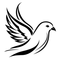 Beautiful Dove Silhouette - png