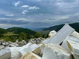 View of Lake Baikal from the Buguldeyka marble quarry. Russia photo