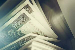 Business Concept with Polish Zloty Banknotes photo