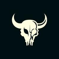 Horned Skull logo illustration design vector