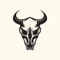 Horned Skull logo illustration design vector