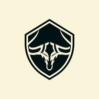 Modern abstract bull head logo illustration design vector