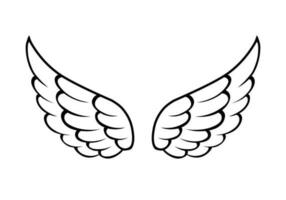 vector angel wings line art style